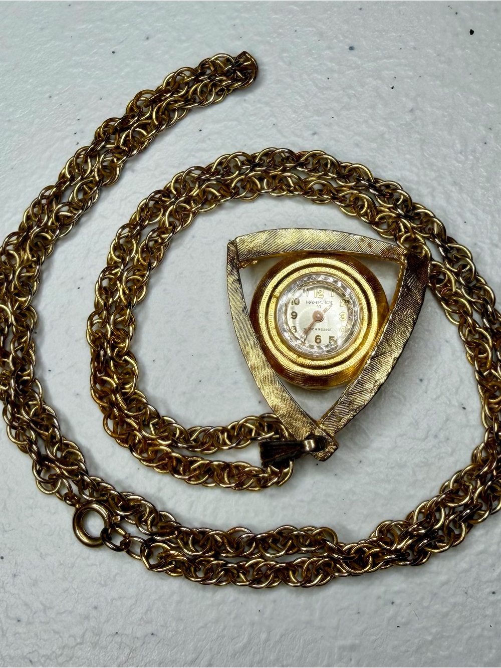 Vintage-Inspired Gold Pendant Watch Necklace - Women's Jewelry